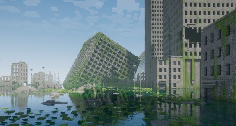 Minecraft'ta yapılmış bu terk edilmiş şehir manzarasına göz atın