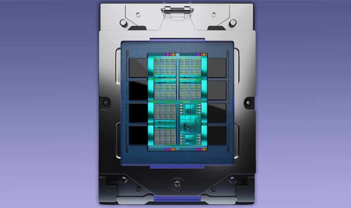 AMD Instinct MI300 chip render.