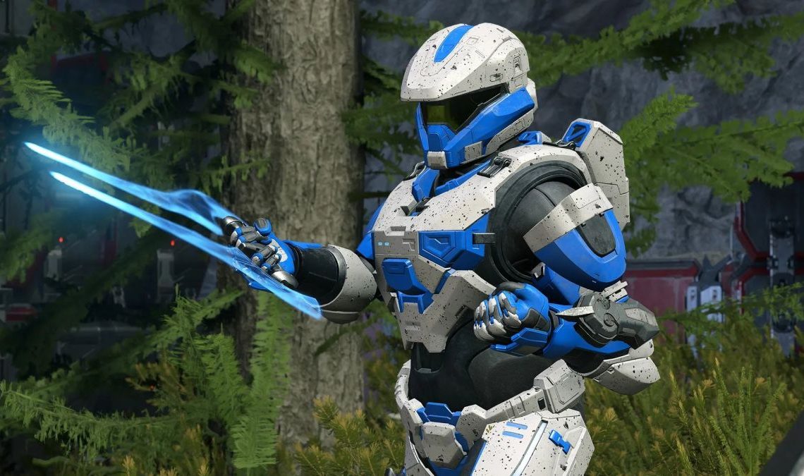 Oreo-themed spartan from Halo Infinite.