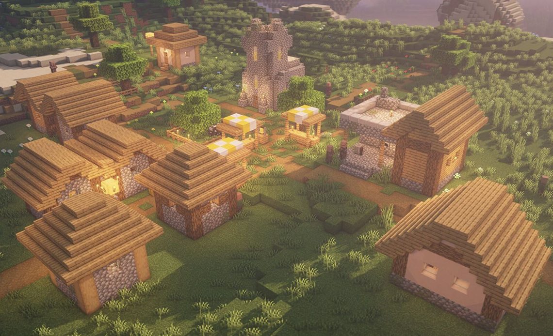 minecraft pixel village