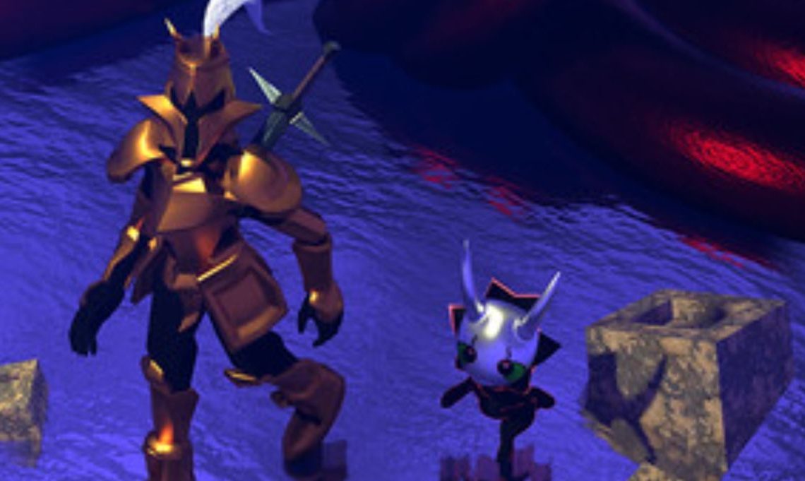 DreamWild Knight accompanied by Goutha in a purple environment