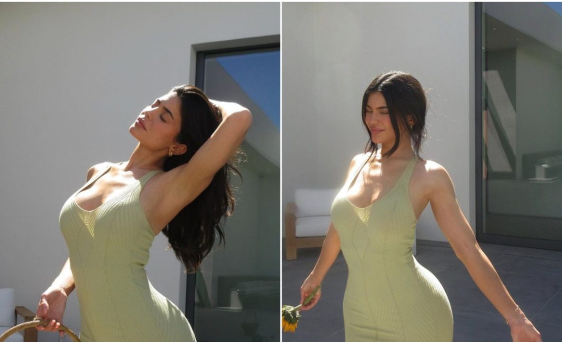 Kylie Jenner Paskalya'yı eski John Paul Gautier elbisesiyle ve transparan etekle kutladı.