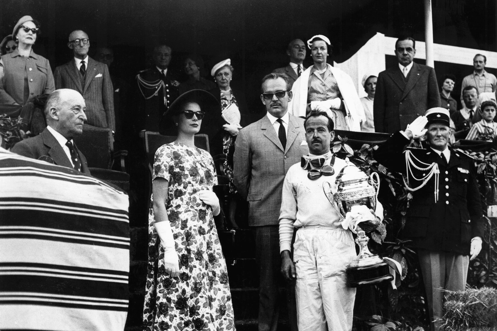 Monako Prensesi Grace ve Monako Prensi Rainier 1958 Monako Grand Prix'sinde