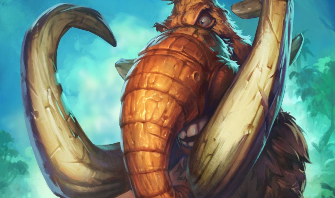 Mastodon from Hearthstone looking angry.