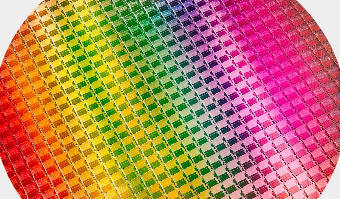 Some rainbow wafer up close