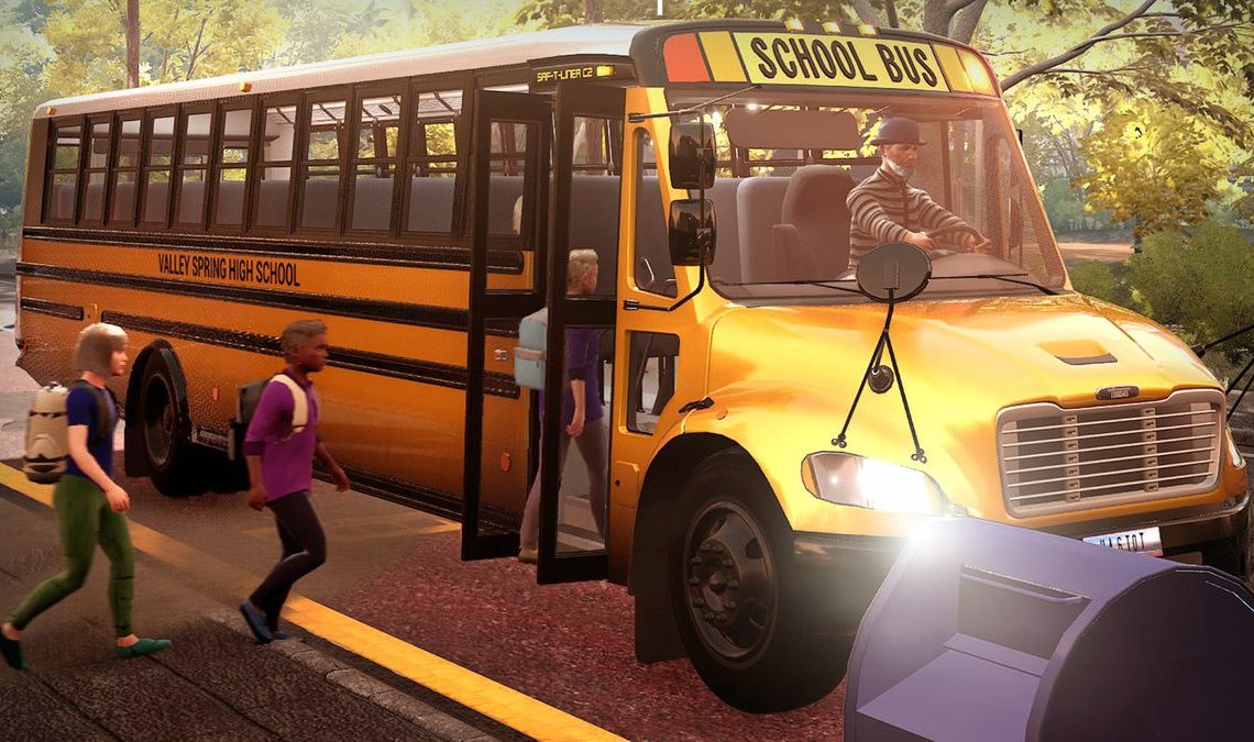 An iconic school bus in Bus Simulator.
