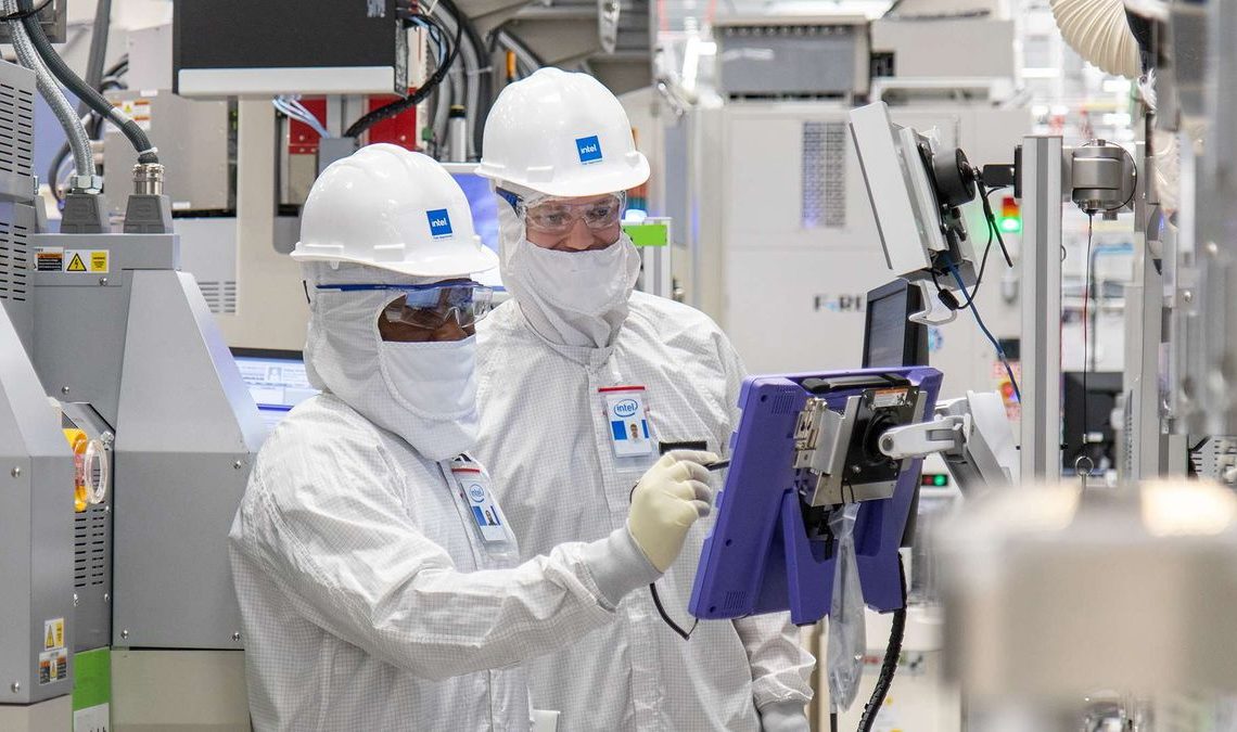 ntel engineers work in Fab 34, the newest Intel manufacturing facility in Ireland