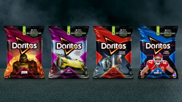 A bunch of Xbox-branded Doritos bags.