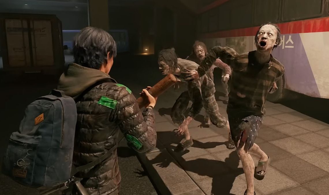 Zombies attacking a person