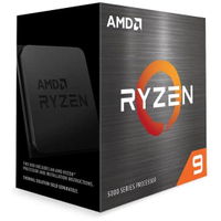 The AMD Ryzen 9 5950X processor packaging on a green background