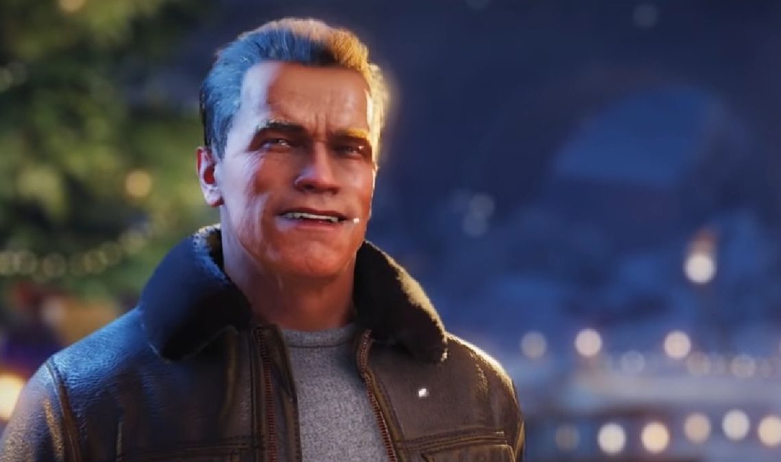 Arnold Schwarzenegger in a holiday advert for world of tanks